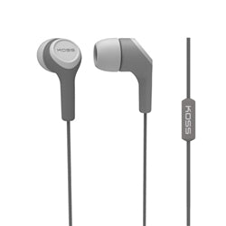 Noise-isolating gray school earbuds with mic, ideal for education and bulk headphone packs.